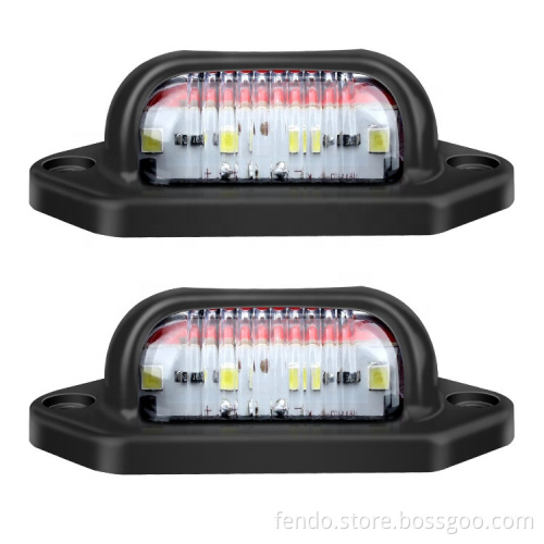 12V/24V Dual Color License Plate & Tail Lights for Trucks, Buses, Trailers